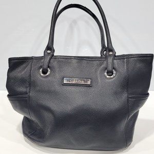Calvin Klein Black Leather Satchel Shoulder Bag Purse